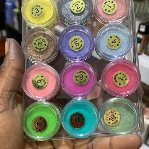 Avour Cosmetics loose pigments set of 12