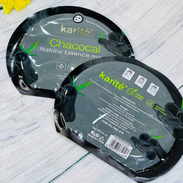 Karite sheet face mask - charcoal