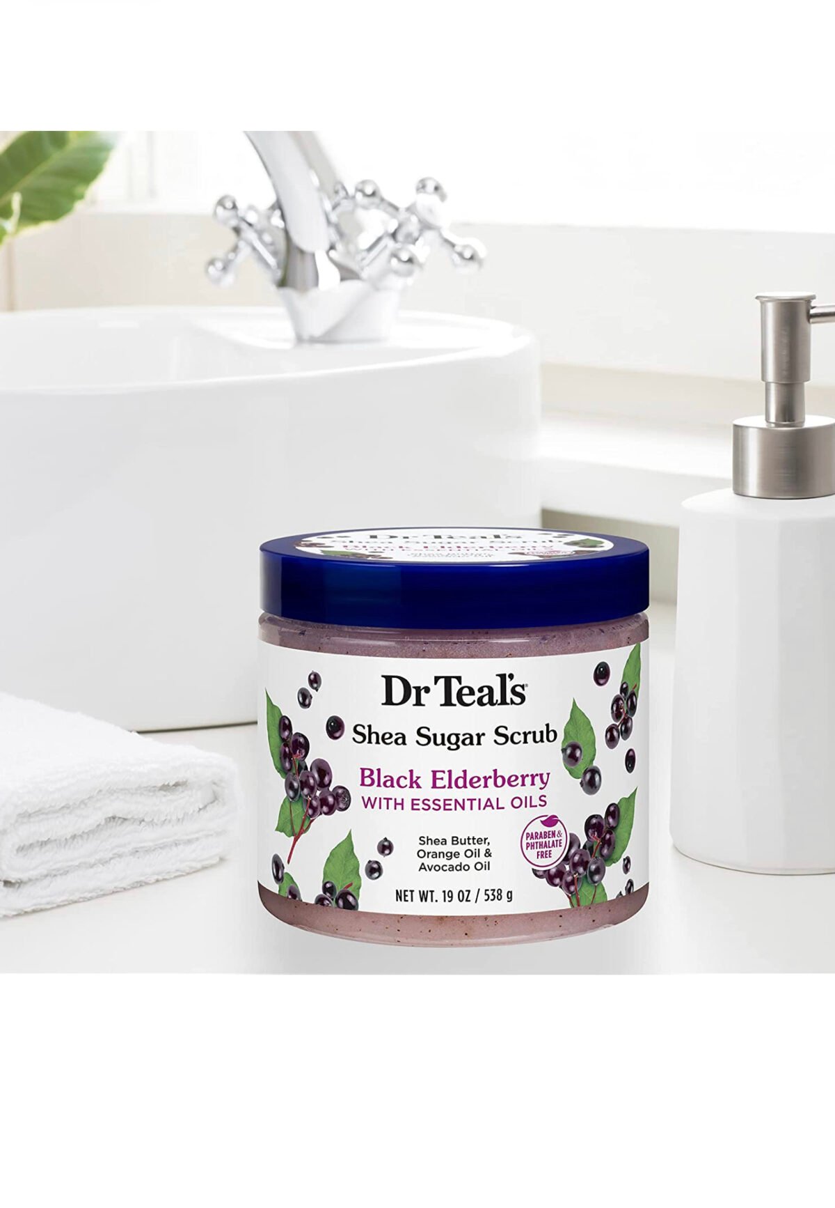 Dr Teals Shea Sugar Scrub - black elderberry - Image 3