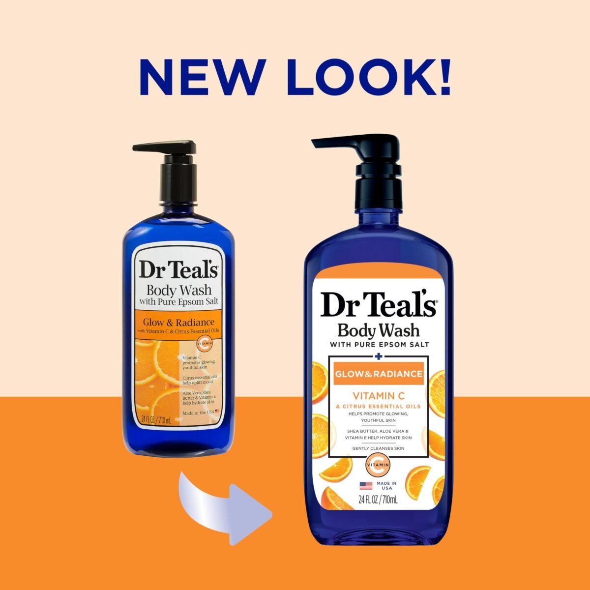 Dr Teals citrus body wash with epsom salt & vitamin c - Image 1