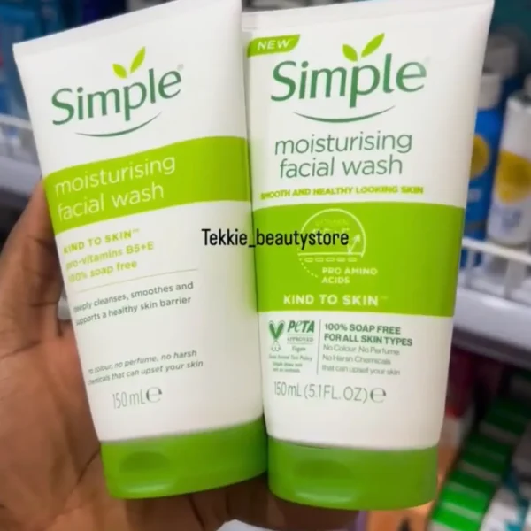 Simple moisturising facial wash