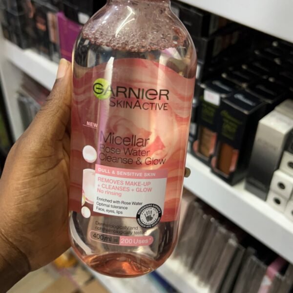 Garnier micellar cleansing water - ROSE WATER / removes makeup + cleanses + glow / 400 ml