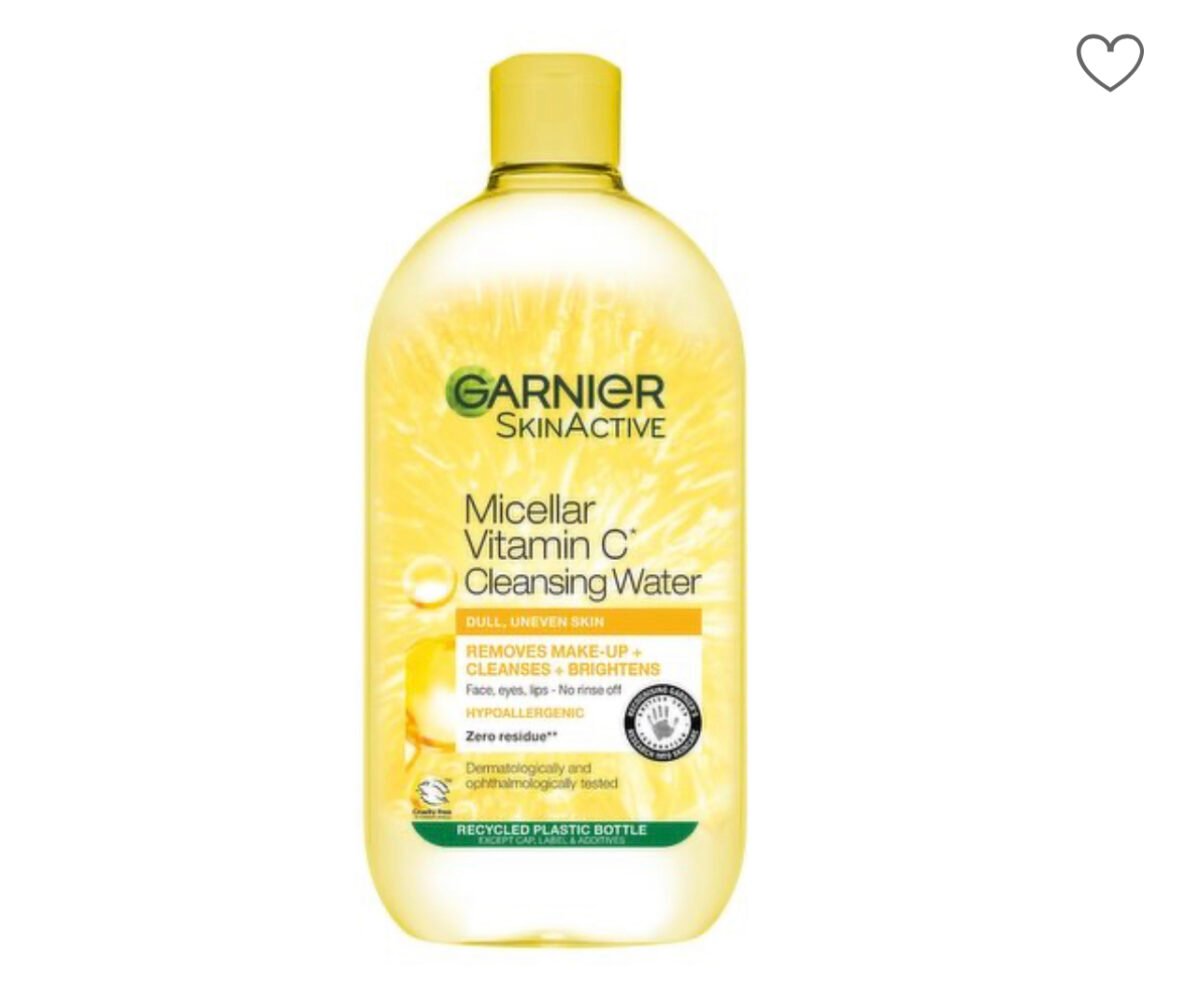 GARNIER VITAMIN C MICELLAR CLEANSING WATER | removes makeup + cleanses + brightens | 700ML - Image 1