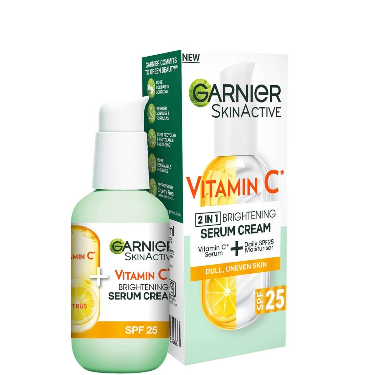 Garnier SkinActive Vitamin C 2in1 Brightening Serum Cream SPF 25 50ml - Image 1