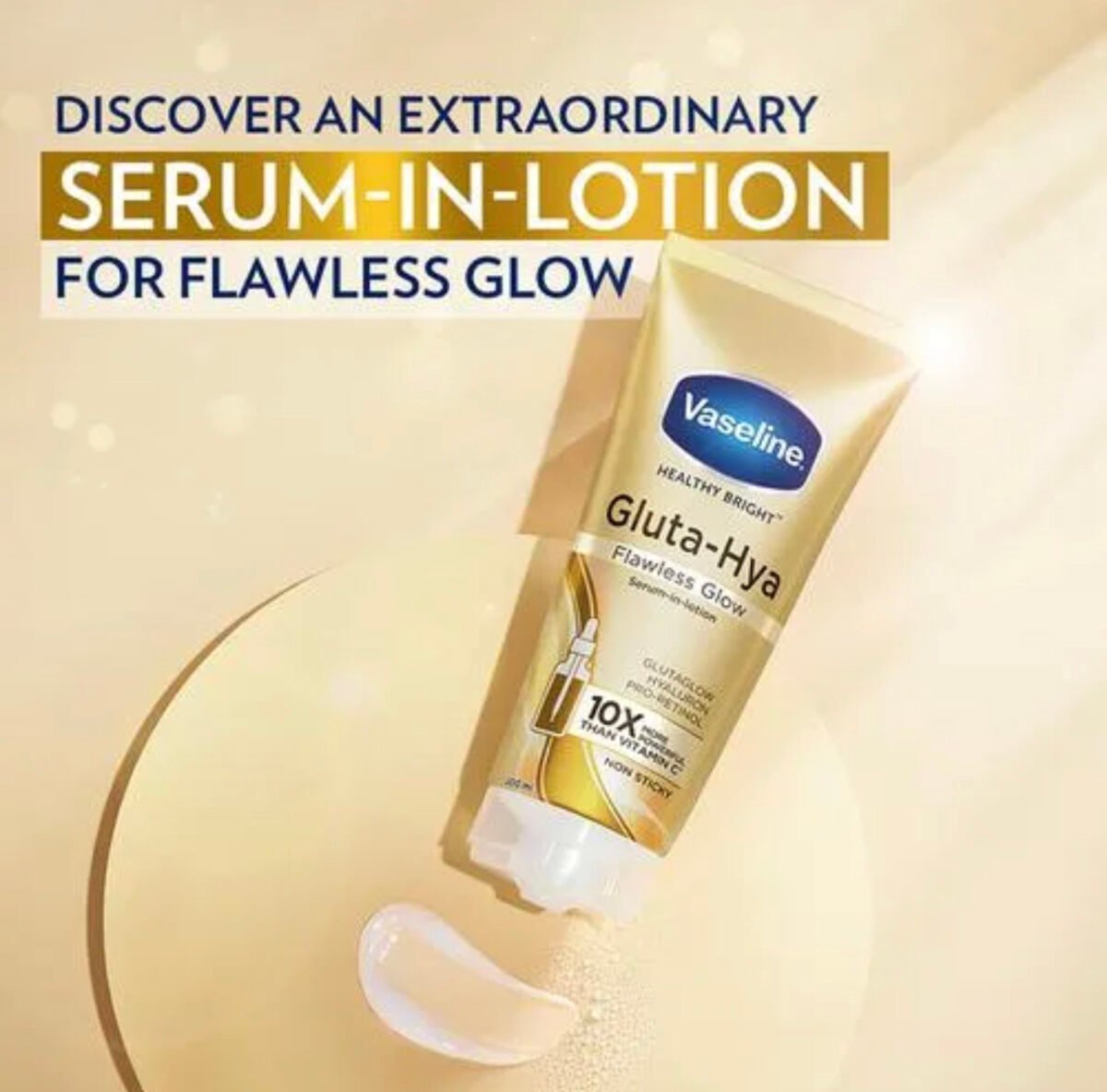 Vaseline Healthy Bright Gluta-Hya Serum Burst UV Lotion Flawless Glow 300 ml / for face & body - Image 1