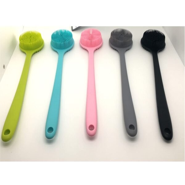 Long handle silicone bath body scrubber