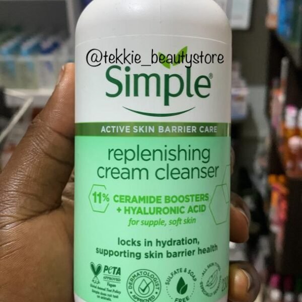 Simple Replenishing Cream Cleanser with 11% Ceramide Boosters & Hyaluronic Acid 230ml
