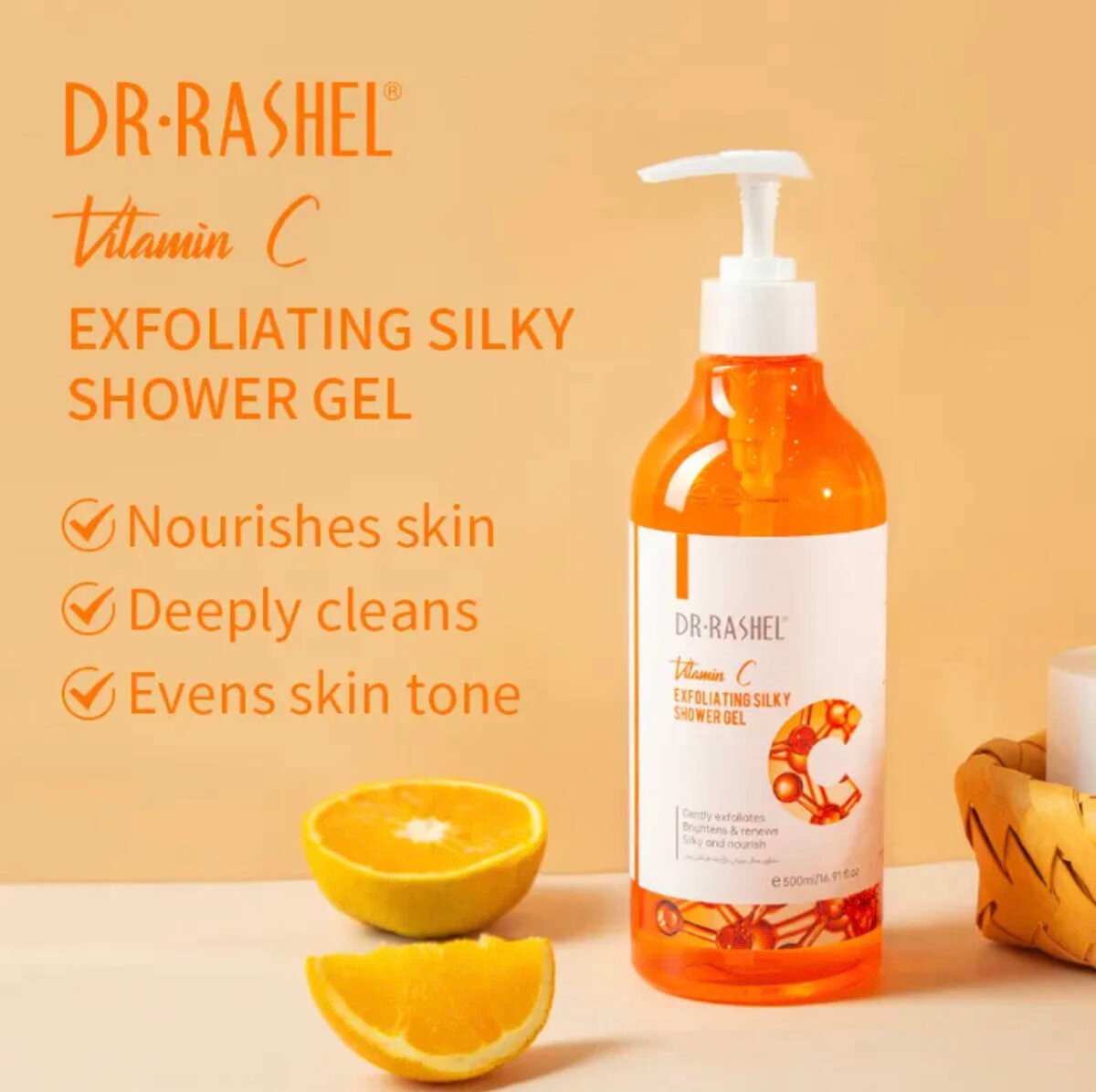 Dr. Rashel Vitamin C Exfoliating Silky Shower Gel - Image 3