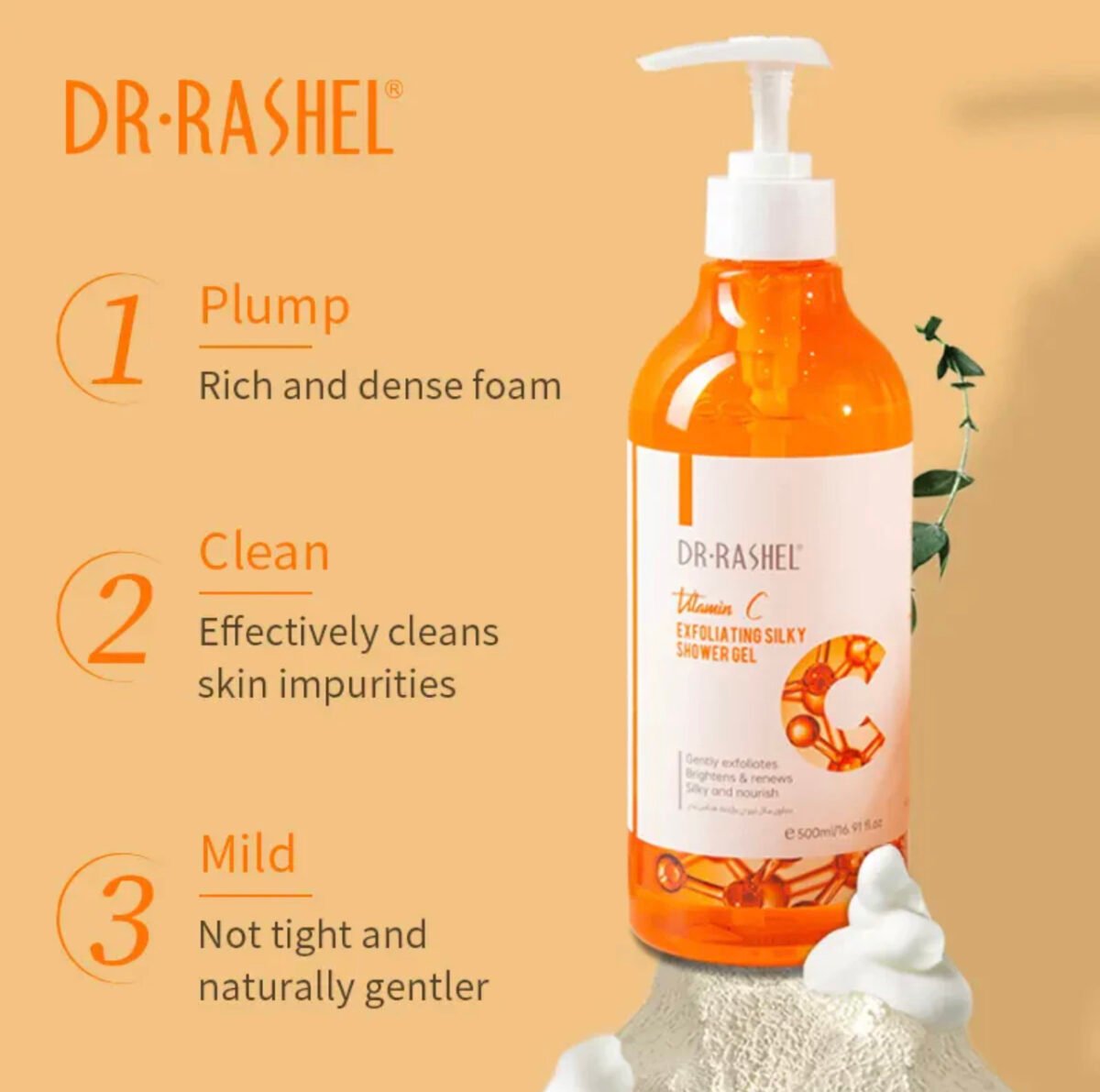 Dr. Rashel Vitamin C Exfoliating Silky Shower Gel - Image 2
