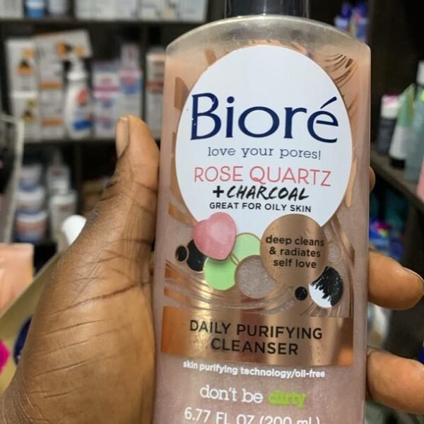 Biore rose quartz + charcoal daily purifying cleanser