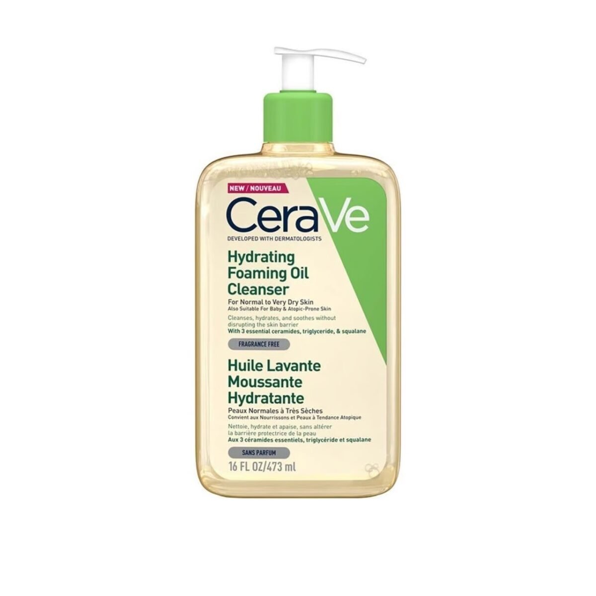 CeraVe Hydrating Foaming Oil Cleanser 473 ml / double cleansing / makeup remover - Image 1