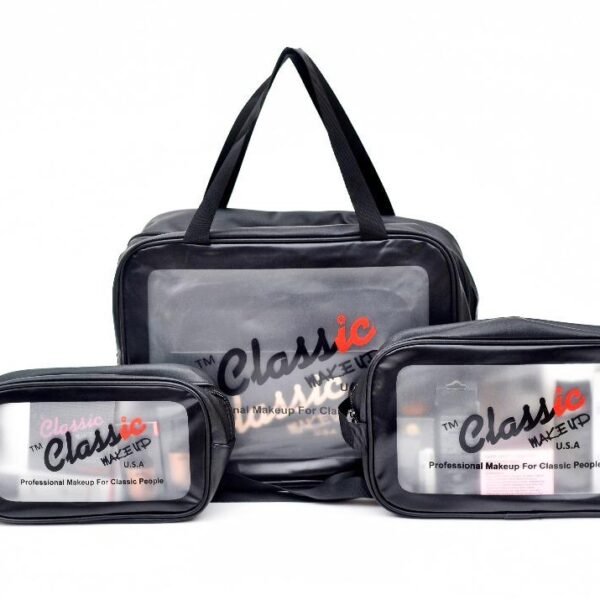 Classic 3 in 1 transparent bag set | makeup bag | cosmetics bag | travel bag