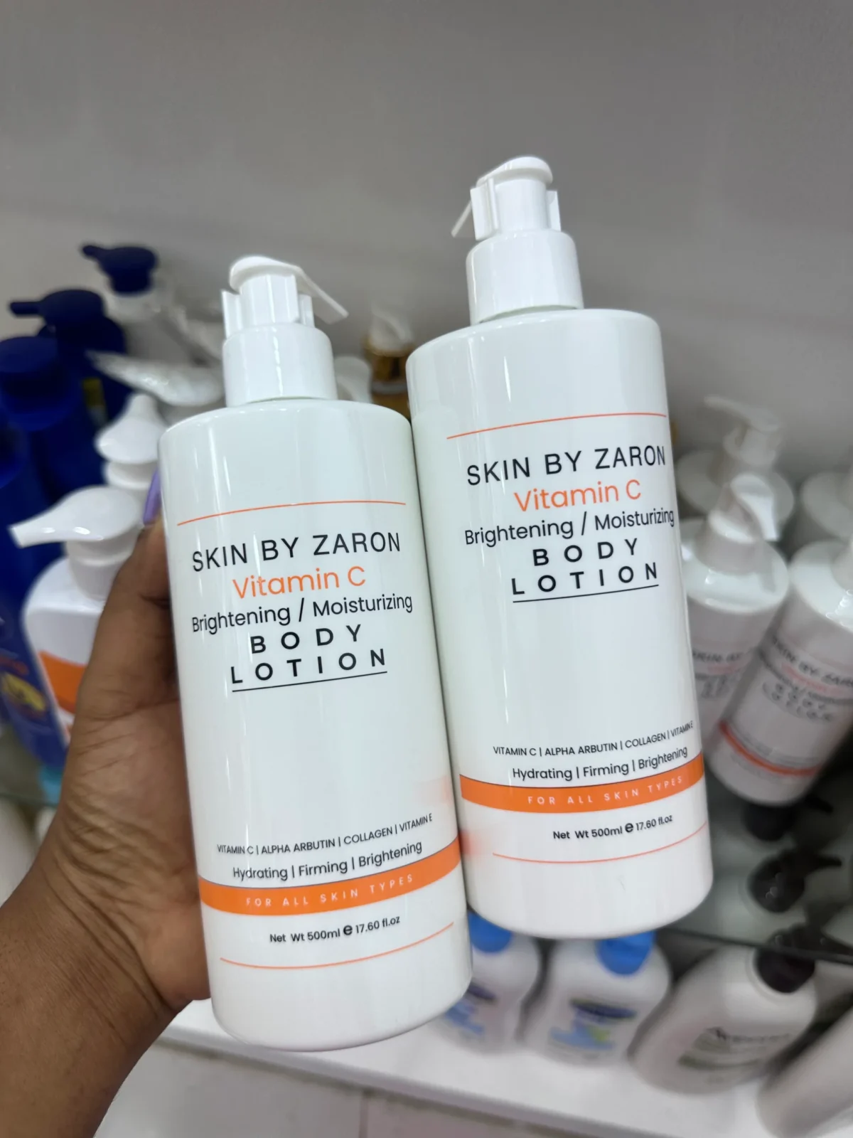 Skin by Zaron vitamin c brightening / moisturizing body lotion | collagen | alpha arbutin | vitamin e - Image 1