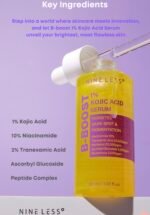 NINELESS B-Boost 1% Kojic Acid Serum 30ml | 10% niacinamide | 2% tranexamic acid | Ascorbyl glucoside | peptide complex - Image 2