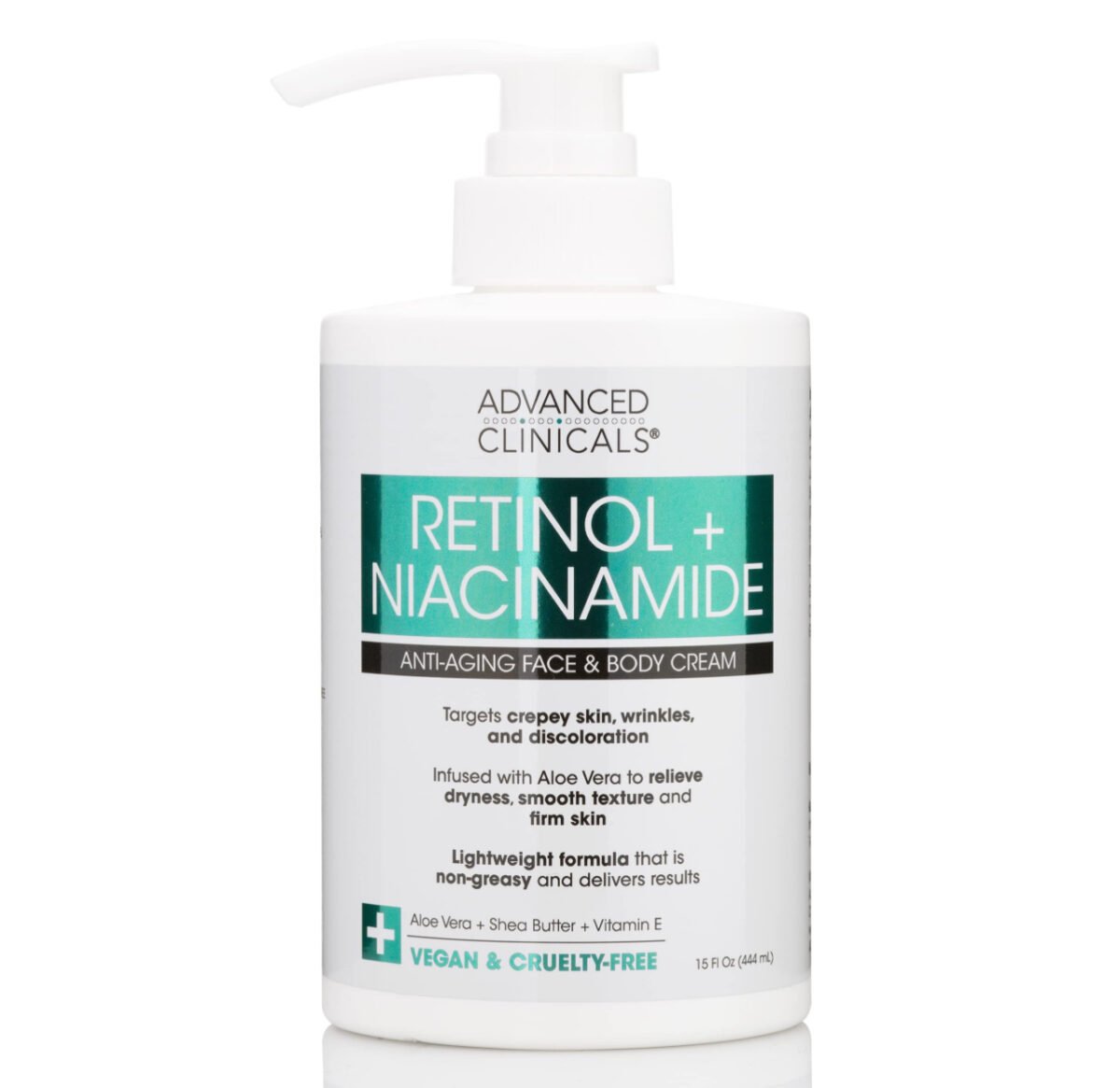 New Advanced Clinicals Retinol + Niacinamide Anti Aging Face & Body Cream, 15 oz - Image 1