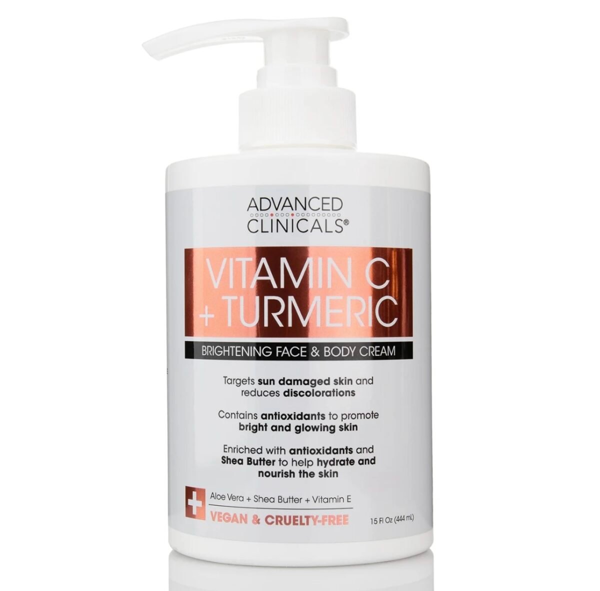 New Advanced Clinicals Vitamin C + Turmeric Brightening Face & Body Cream, 15 oz - Image 1
