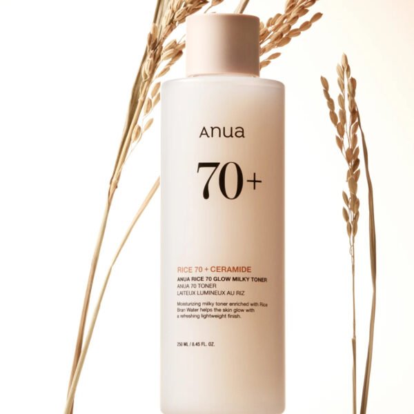 Anua Rice 70 + Ceramide Glow Milky Toner with niacinamide