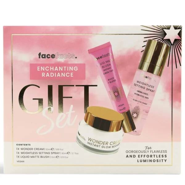 Face Facts facefacts Enchanting Radiance 3 pcs Gift Set | blush | setting spray | wonder face cream