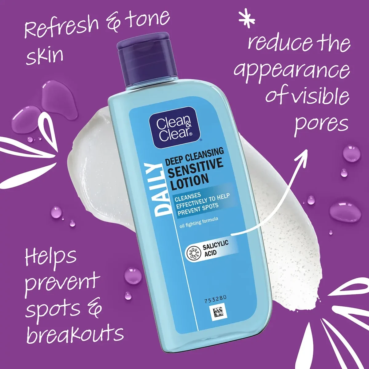 CLEAN & CLEAR® Daily Deep Cleansing Sensitive Lotion - Image 1