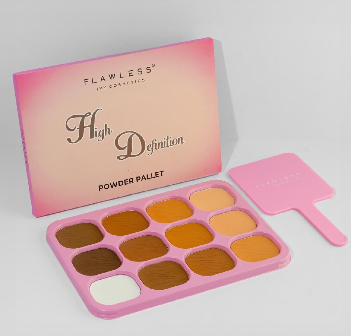 Flawless Ivy HD High Definition Powder Palette pink packaging - Image 1