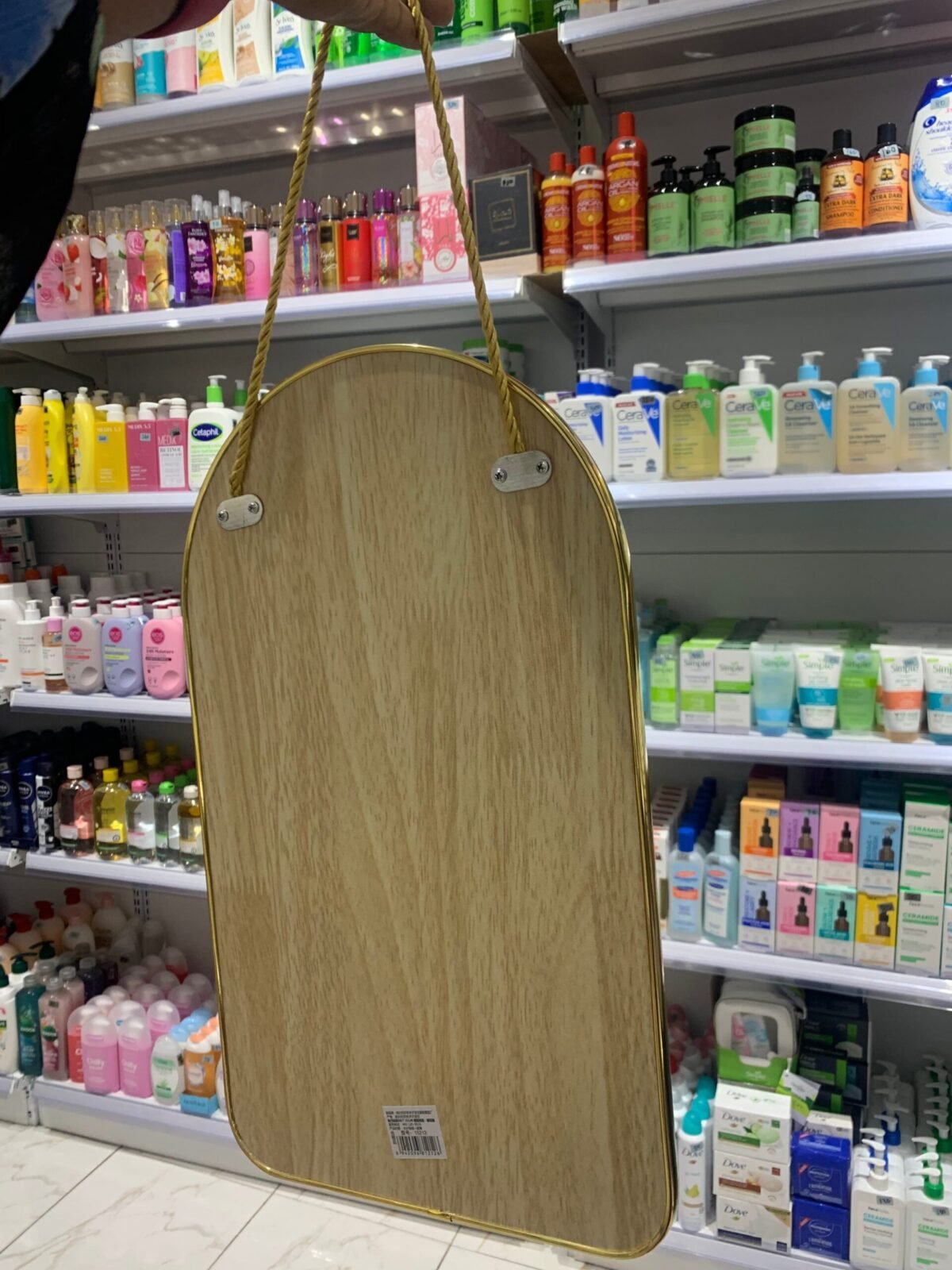 Luxury rectangular hanging gold rim mirror - Image 2