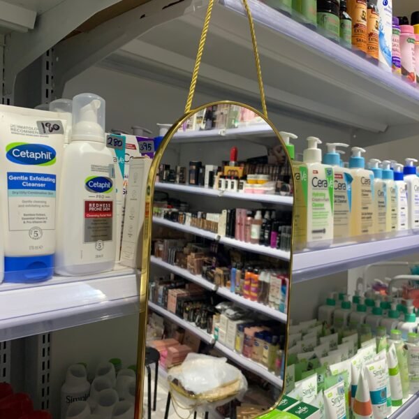 Luxury rectangular hanging gold rim mirror