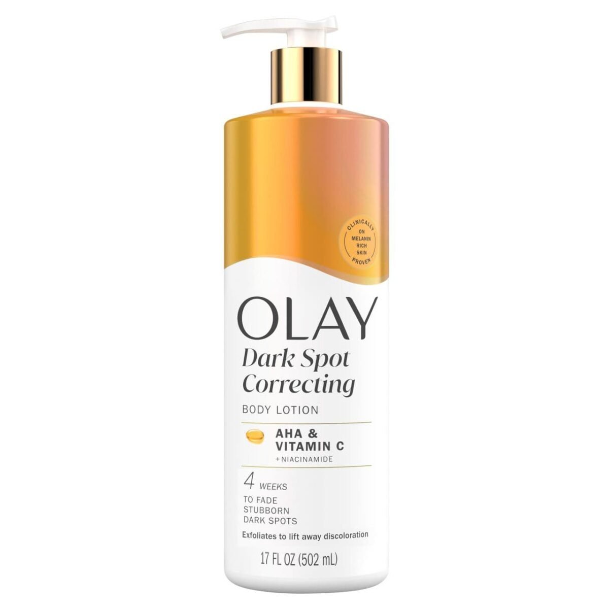 Olay Dark Spot Correcting Body Lotion with AHA, Vitamin C and Niacinamide, 17 fl oz, Exfoliating Body Lotion - Image 1