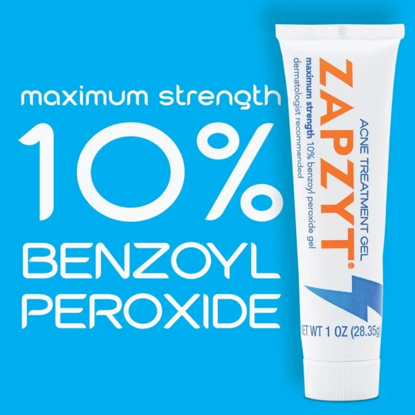 ZAPZYT Acne Treatment Gel | 10% benzoyl peroxide – Maximum Strength