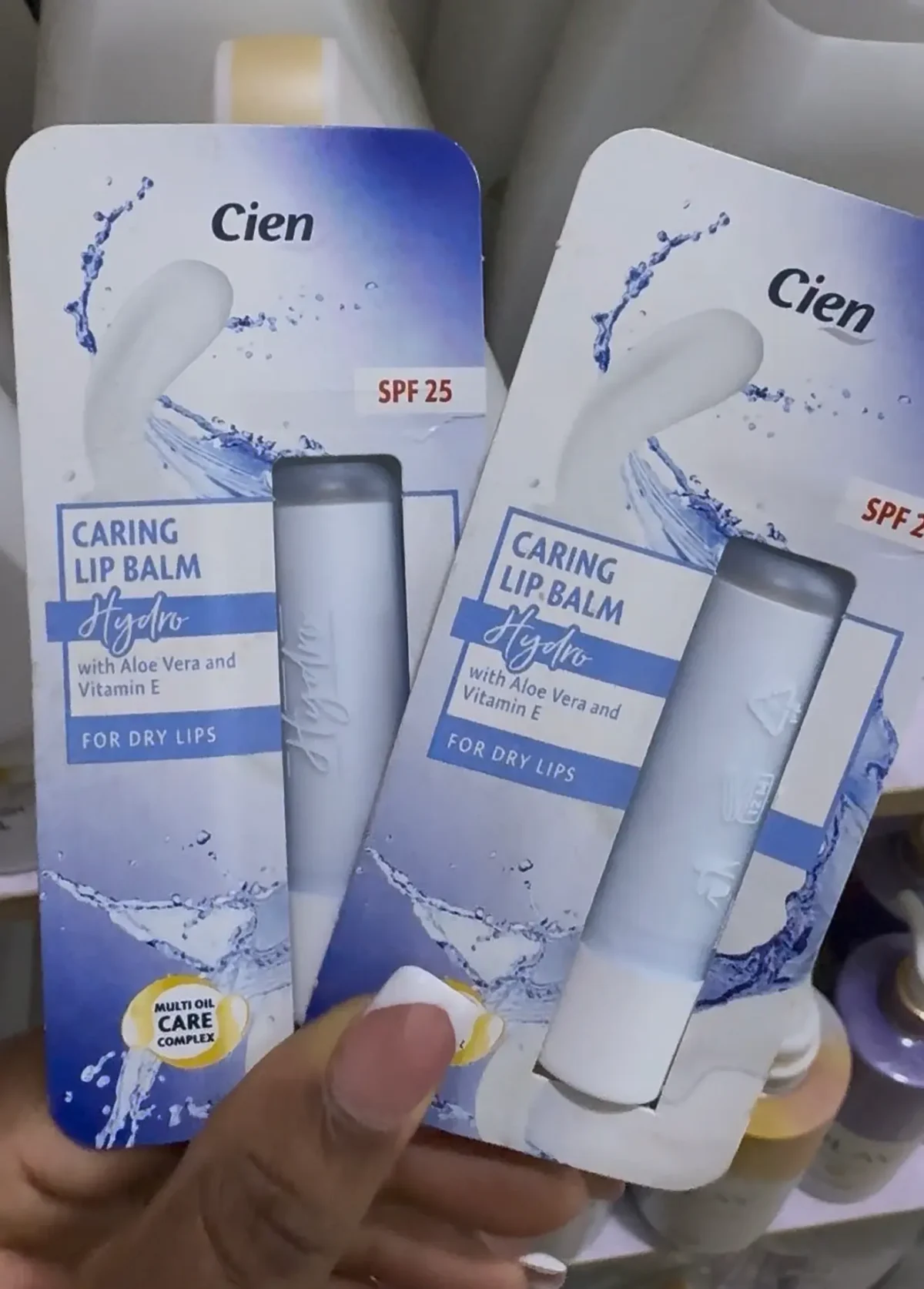 Cien caring lip balm hydro with aloe Vera and vitamin E with spf 25 - Image 1
