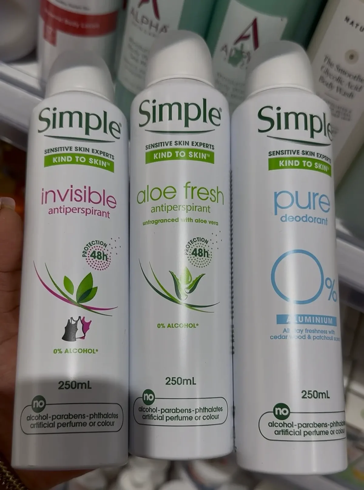 Simple Sensitive Skin 48h Anti-perspirant Deodorant Aerosol Spray - Image 1