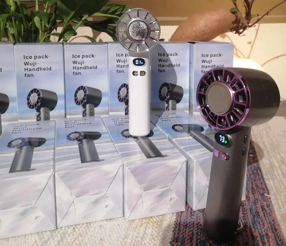 Ice pack Wuji Handheld Turbo Fan With Ice Cooler, Multifunction Portable Handheld Turbo Ice-Cooling Fan, Portable Semiconductor Ac Fans With Cold Air Like Gel Pad - Image 2