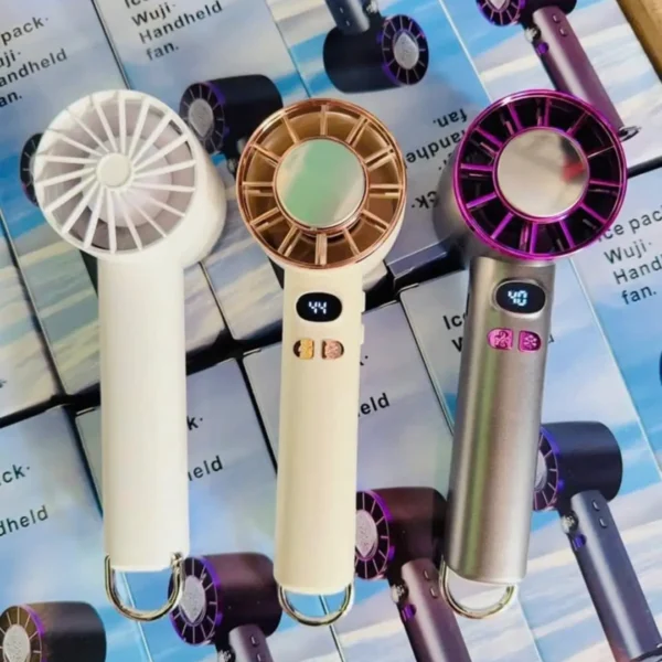 Ice pack Wuji Handheld Turbo Fan With Ice Cooler, Multifunction Portable Handheld Turbo Ice-Cooling Fan, Portable Semiconductor Ac Fans With Cold Air Like Gel Pad