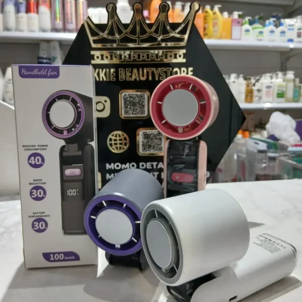 HANDHELD FAN - Foldable Digital Portable Handheld Turbo Fan With Ice Cooler | AC fan | 100 levels | long battery life | light | USB