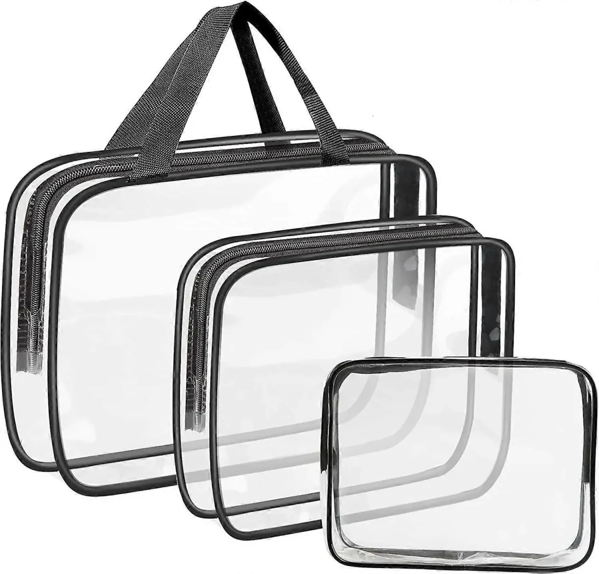 3 in 1 PVC transparent / clear bag set | makeup bag | cosmetics bag | travel bag - Image 1