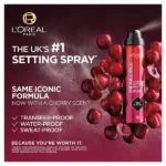 L'Oréal loreal Paris Infallible 3-Second Makeup Setting Spray Mist 75ml - CHERRY SCENT EDITION