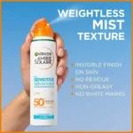 Garnier Sensitive Advanced Invisible SPF50+ Protection Sunscreen Mist Spray - Image 2
