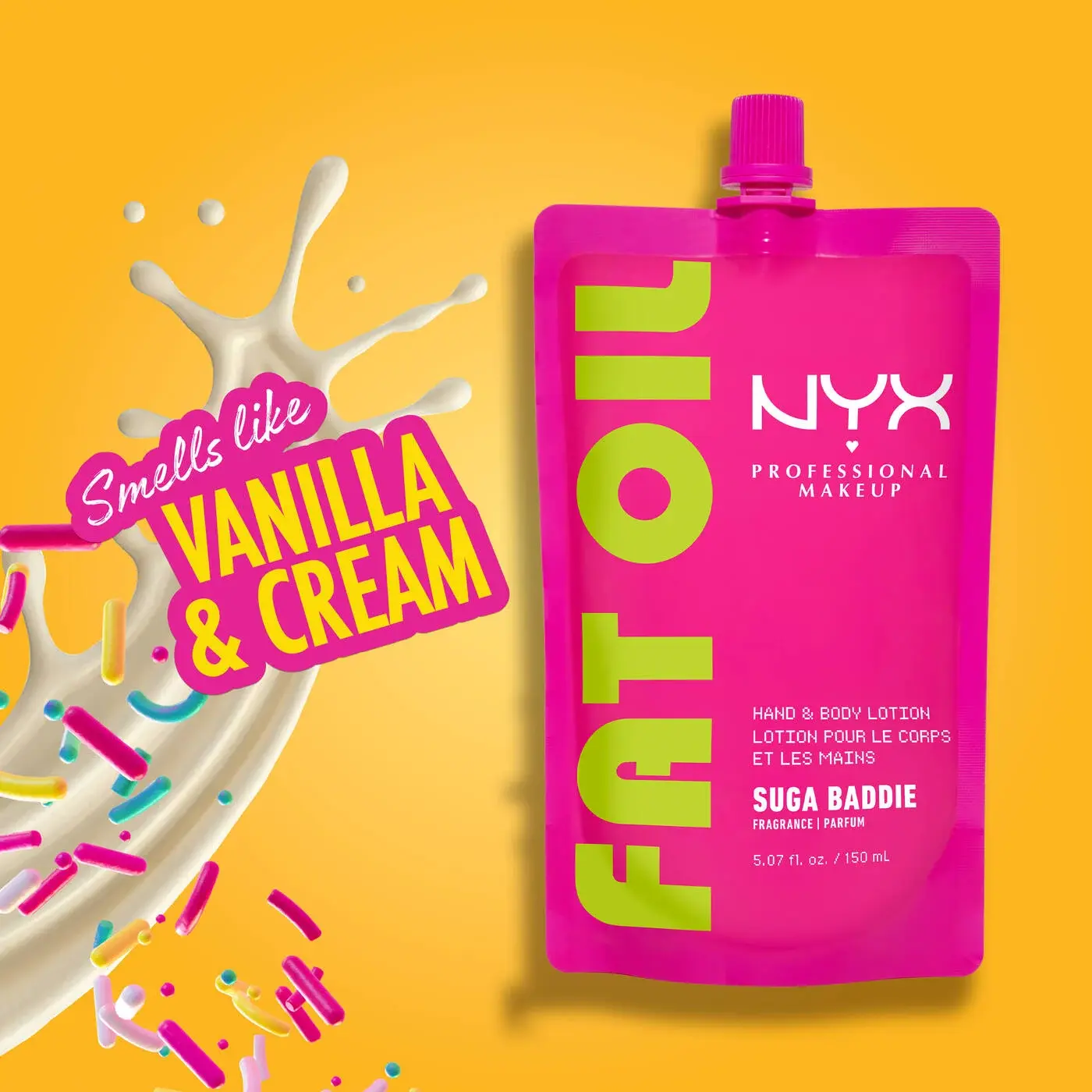 IMG_0967 NYX FAT OIL HAND & BODY LOTION SUGA BADDIE Lightweight vanilla lotion for glowing skin - Image 1
