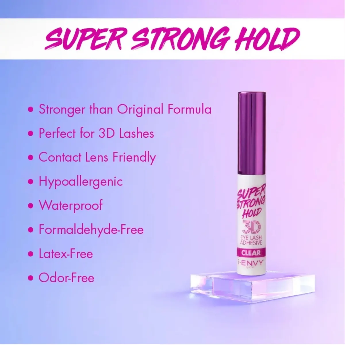 iEnvy Super Strong Hold 3D Strip Lash Glue Brush-On Clear Waterproof - Image 2