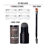 Kiss New York Professional Instant Brow Stamp & Stencil Kit Dark Brown - Image 2