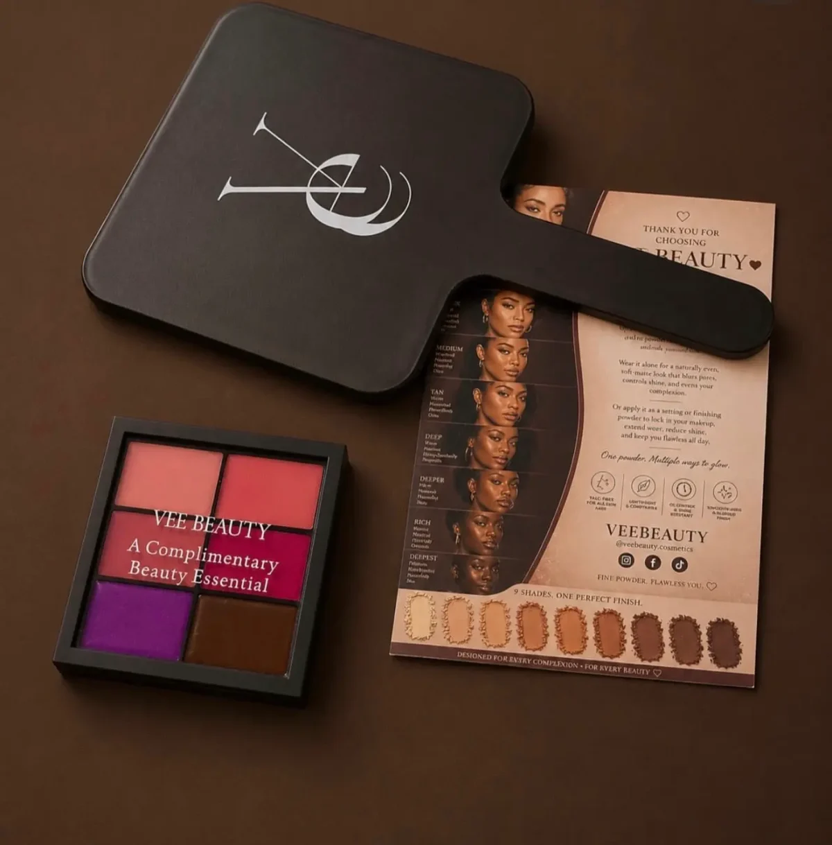 Vee Beauty 9 IN 1  CODE 9 Luxe Powder Palette | lip stick palette | mirror | highlight | contour | bronzer - Image 5