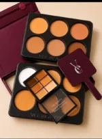 Vee Beauty 12 IN 1 (2 x 6 in 1 palettes) Burgundy Luxe Powder Palette | concealer palette | mirror | highlight | contour | bronzer - Image 3