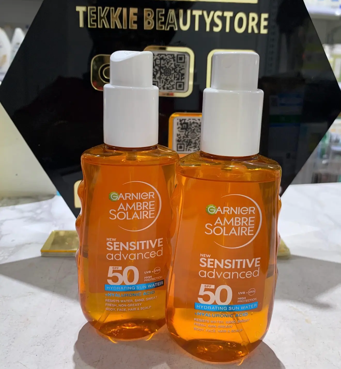 IMG_2640 Garnier Ambre Solaire Sensitive SPF50 Hydrating Sun Water Sunscreen | face | hand | body | scalp| hair 150ml - Image 1