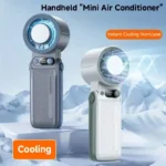 HANDHELD ELECTRIC FAN - Foldable Digital Portable Handheld Turbo Fan With Ice Cooler | AC fan | long battery life - Image 2